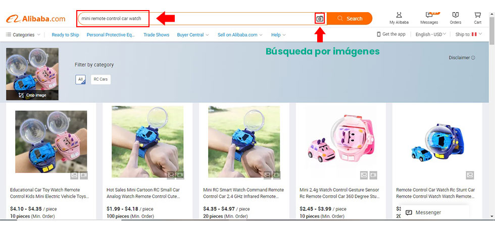 búsqueda en alibaba de productos para importar de China